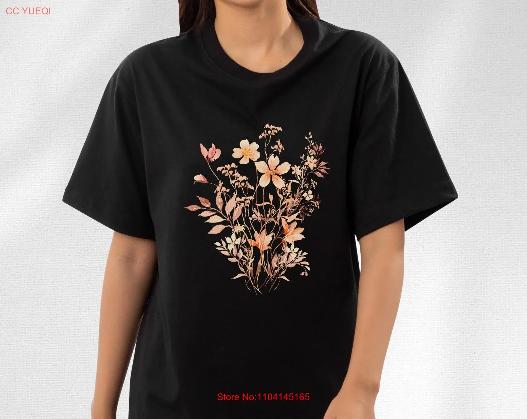 Flowers T Shirt Watercolor pastel delicate Wildflower Women's cottagecore For Her Floral nature tee long or short sleeves