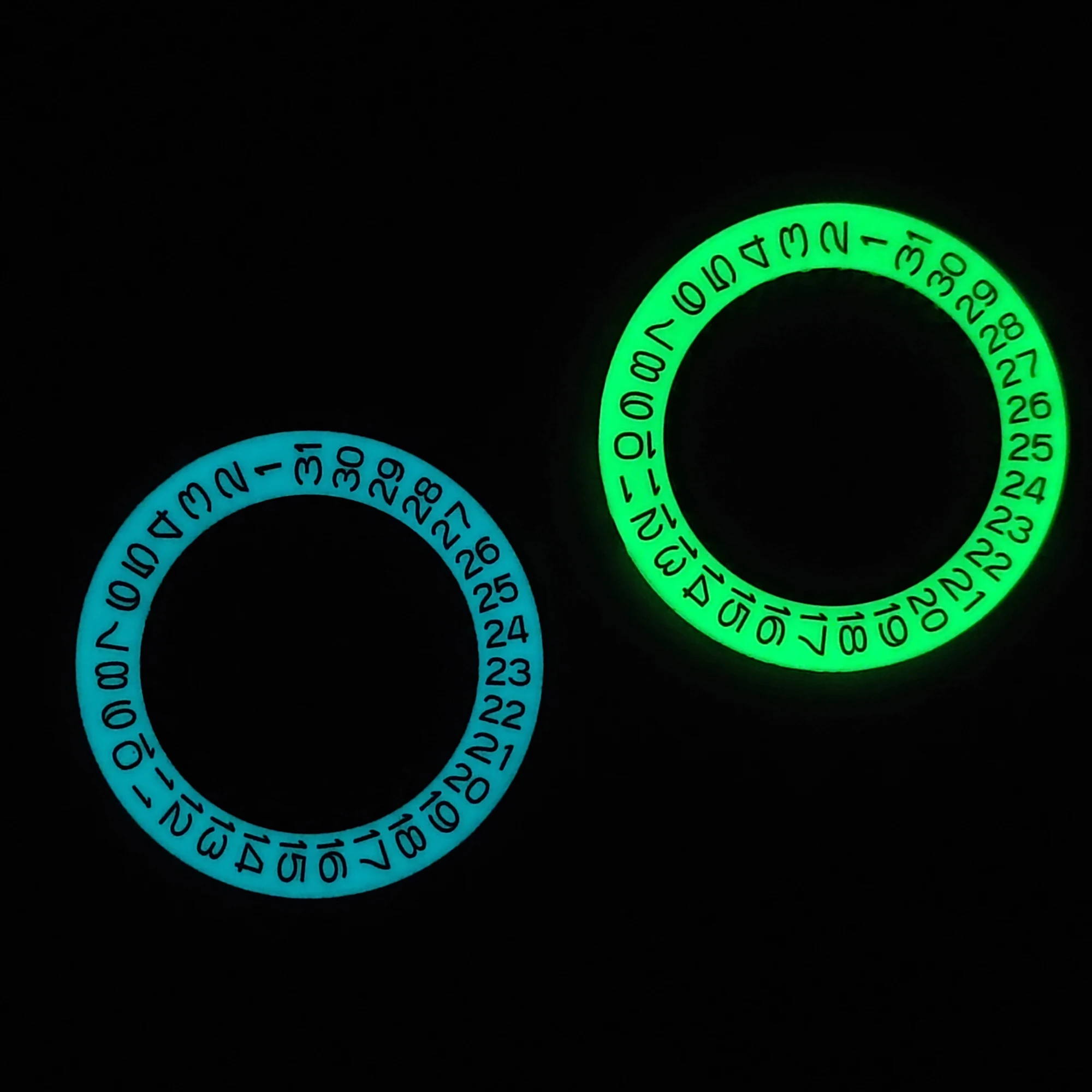 NH35 lumineux blanc Date-roue 3H modifié NH35A NH34 disque de mouvement vert bleu disque lumineux roue pièces Modification 3H Date