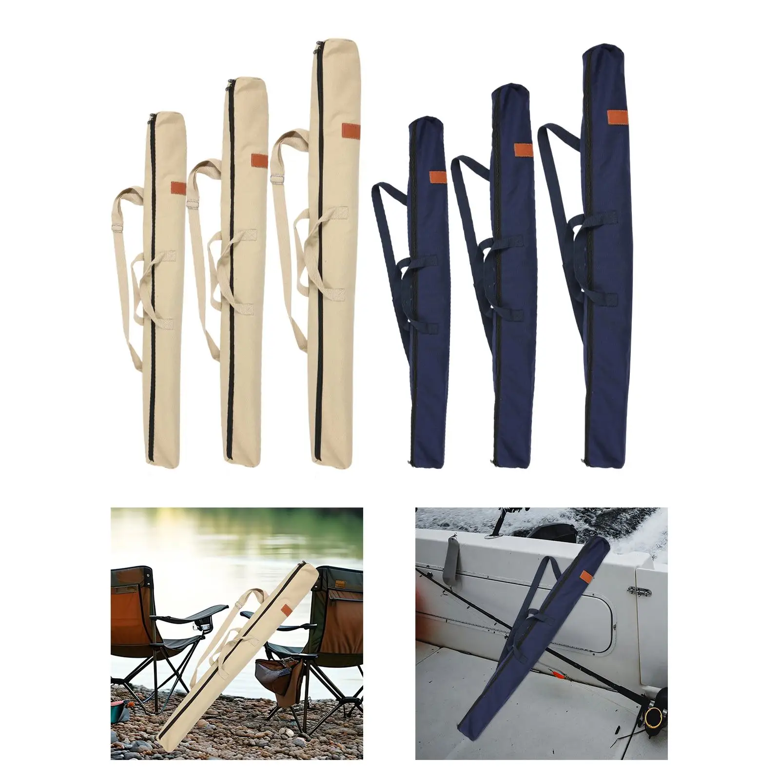 Fishing Rod Bag Zippered Travel Carrying Fishing Pole Storage Bag Gear Organizer