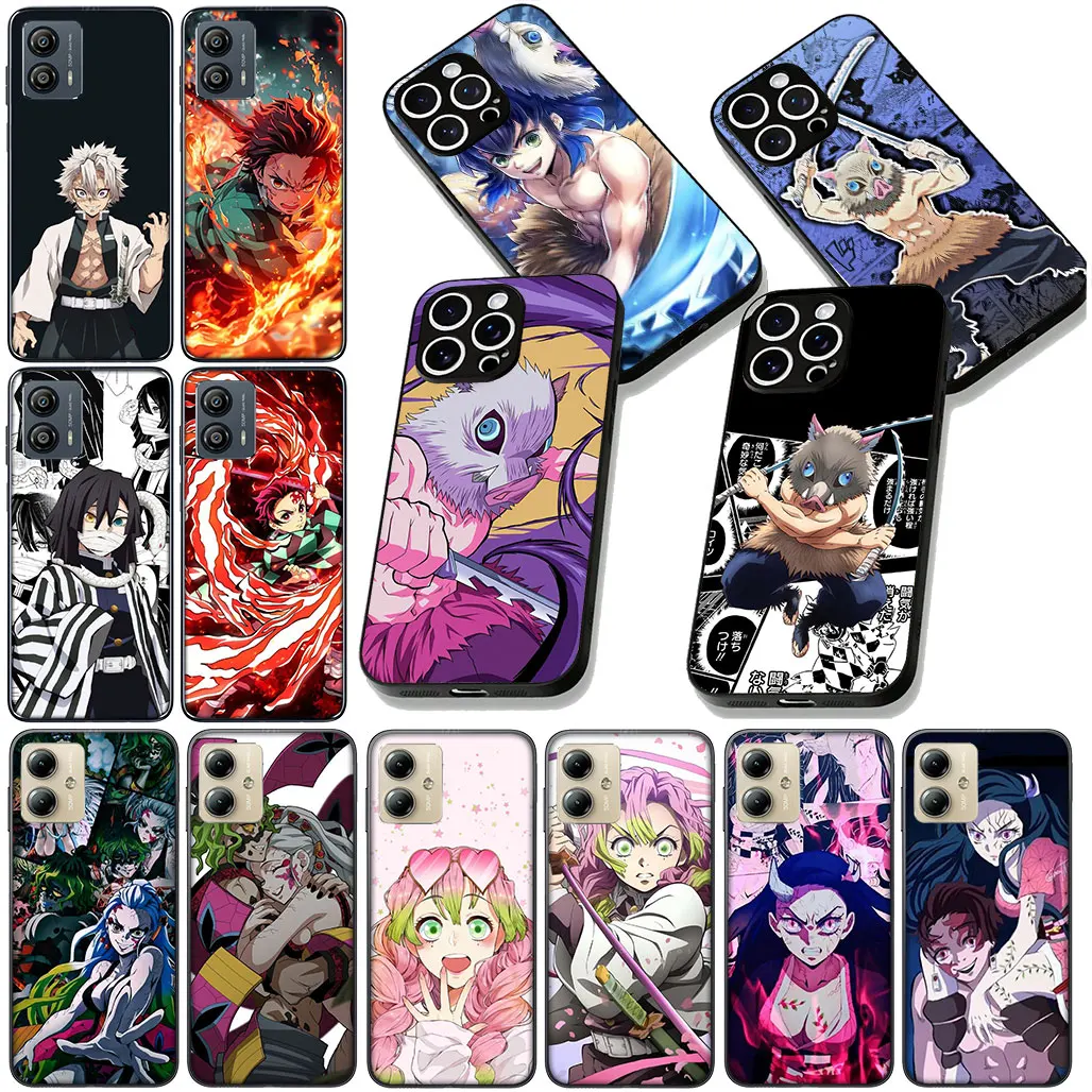 Чехол для телефона Motorola Moto G05 G04 G14 G35 G34 G45 G55 G64 G75 G85 G24 G15 G54 с питанием Daki Inosuke Demon Slayer Nezuko Tanjirou