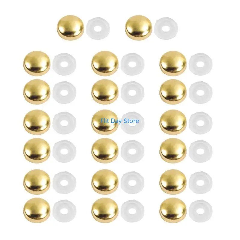 F92C 20Pcs 16mm Mirror Screws Caps Decorative Mirror Fixing Screws Plastic Washer view 4