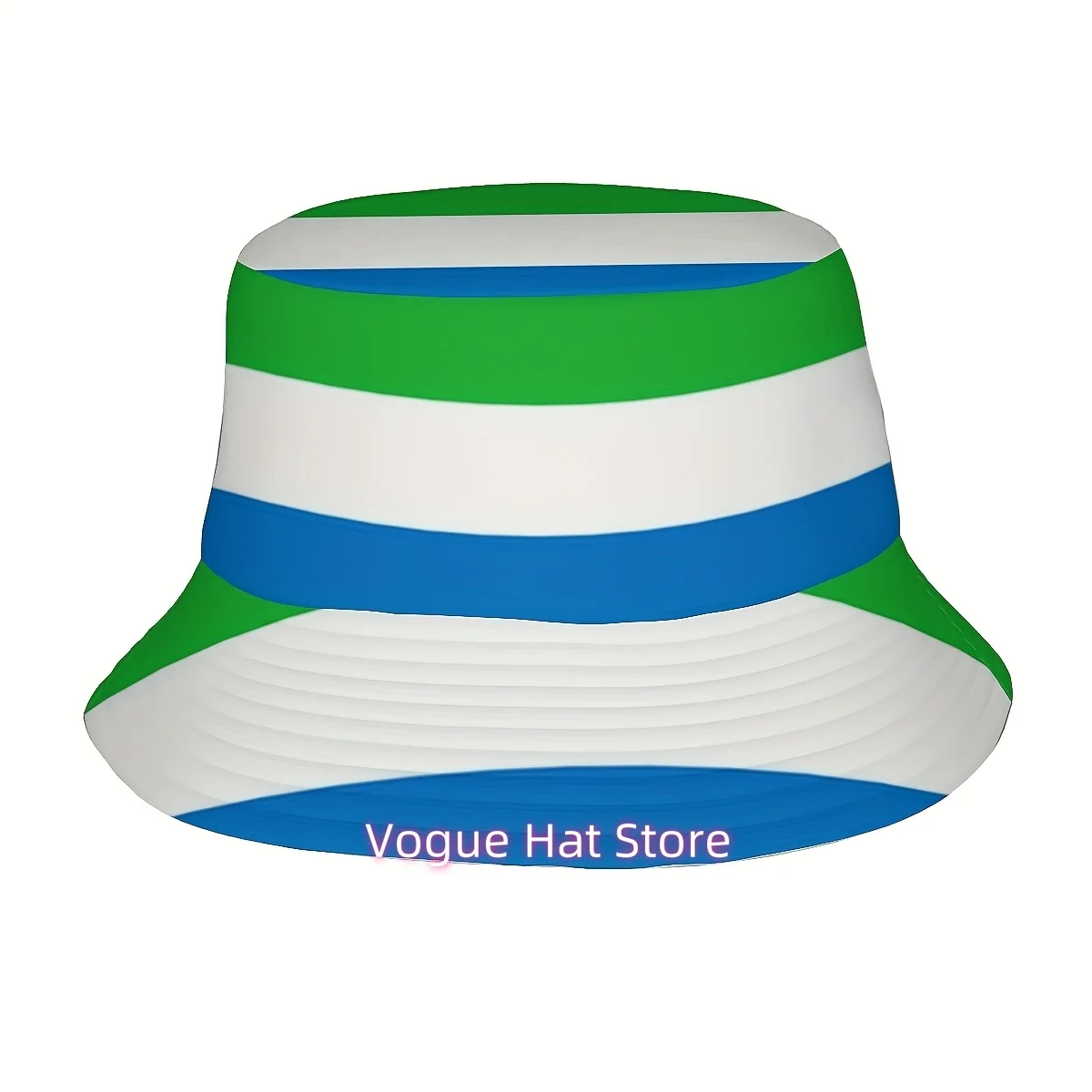 ()1pcs Sierra Leone Flag Printed Fisherman Hat Suitable for Both Men and Women, Stylish Sun Hat with Fun Personality, Outdoor Va