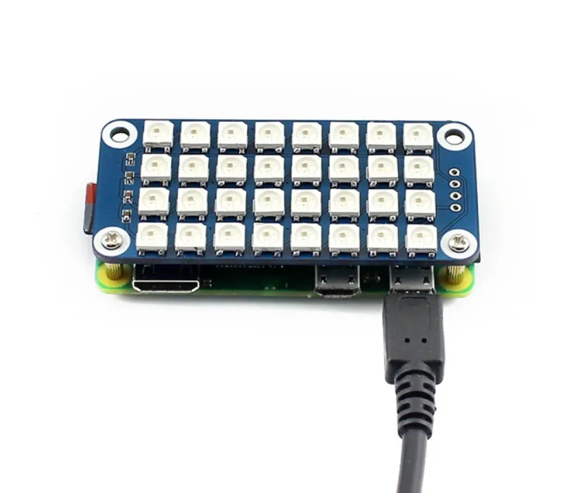 

RGB light full color 4x8LED WS2812B screen GPIO expansion board Raspberry Pi 4B/3B