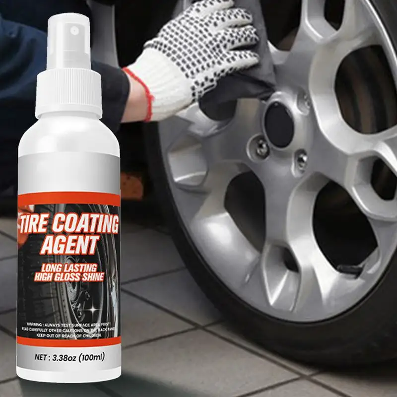 Tire Coating Agent Long Lasting UV Protection High Gloss Tire Shine 100ml Cleaning Tire Blackening Wax For Keep Tires Looking