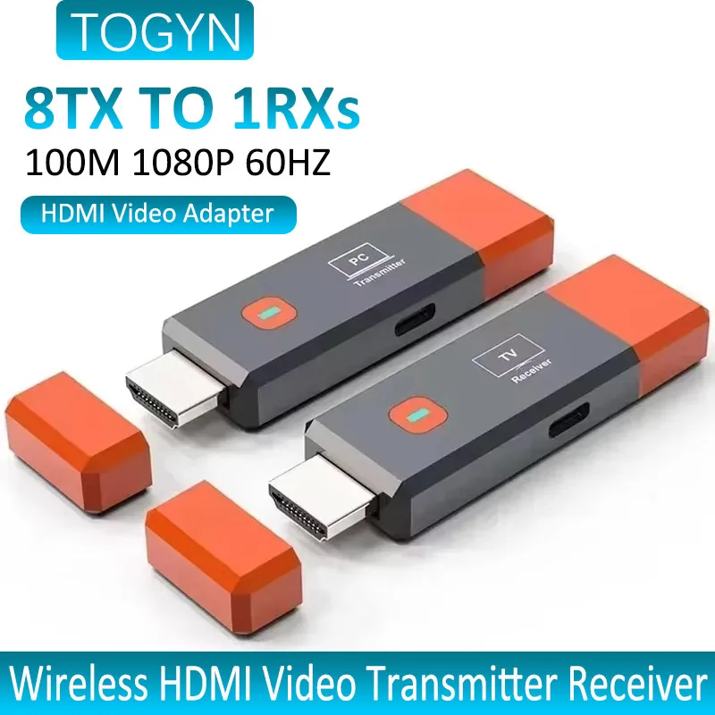 

TOGYN 100 м беспроводной HDMI-совместимый передатчик-приемник Plug & Play удлинитель дисплей адаптер для камеры PS4 ПК ноутбук к телевизору