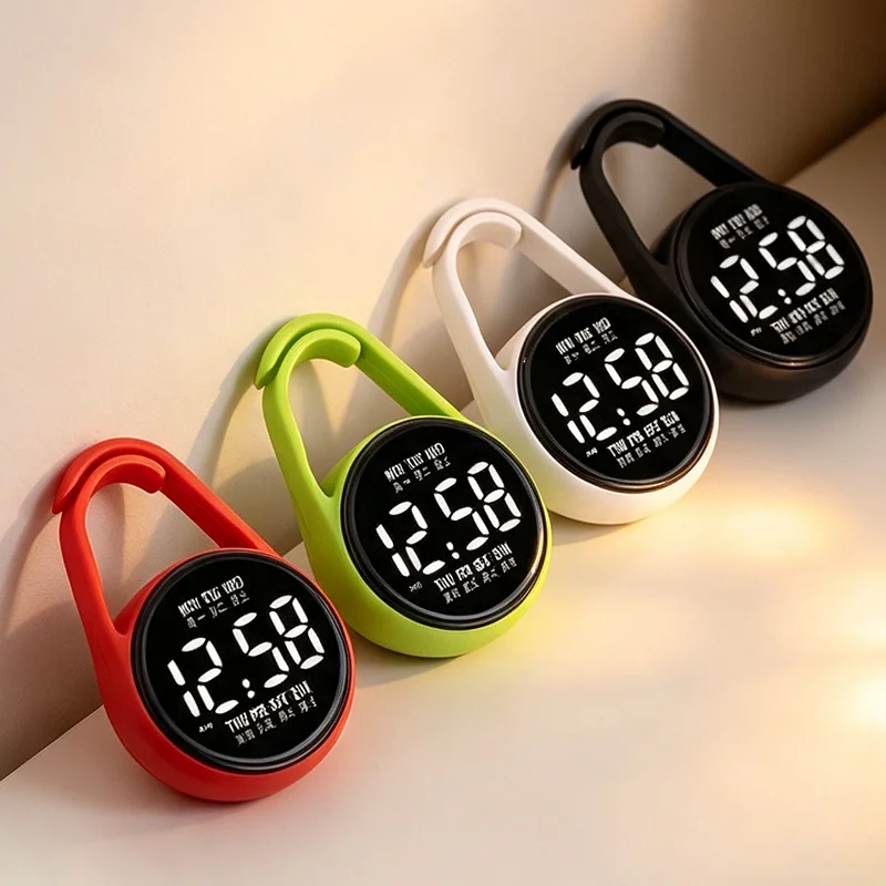 Portable LED Luminous Hanging Pocket Watch Digital Display Electronic Watch Built In Night Light Backpack Decor Accessory Gifts