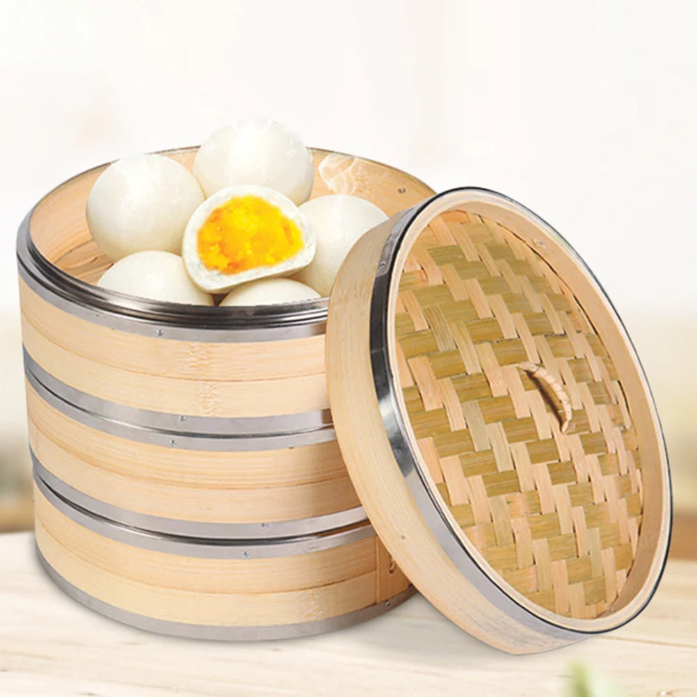 Bamboo Food Large Capacity Kitchen Steamer For Dumplings Fish Veggies Cooking Tool Bamboo Steamer Basket Kitchen