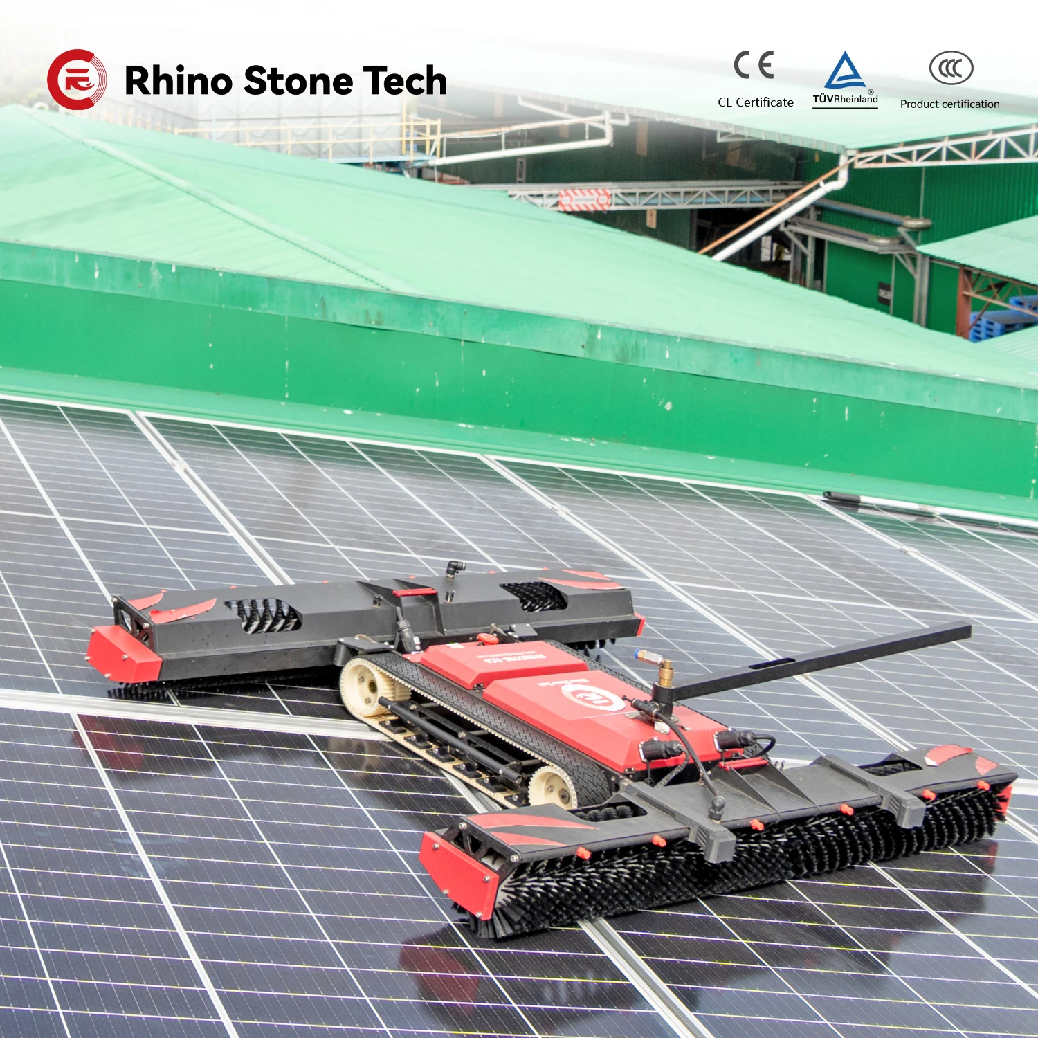 High Quality Battery Powered Solar Panel Cleaning Machine with Water Pump for Industrial Solar Farm PV Panel Deep Cleaning view 2
