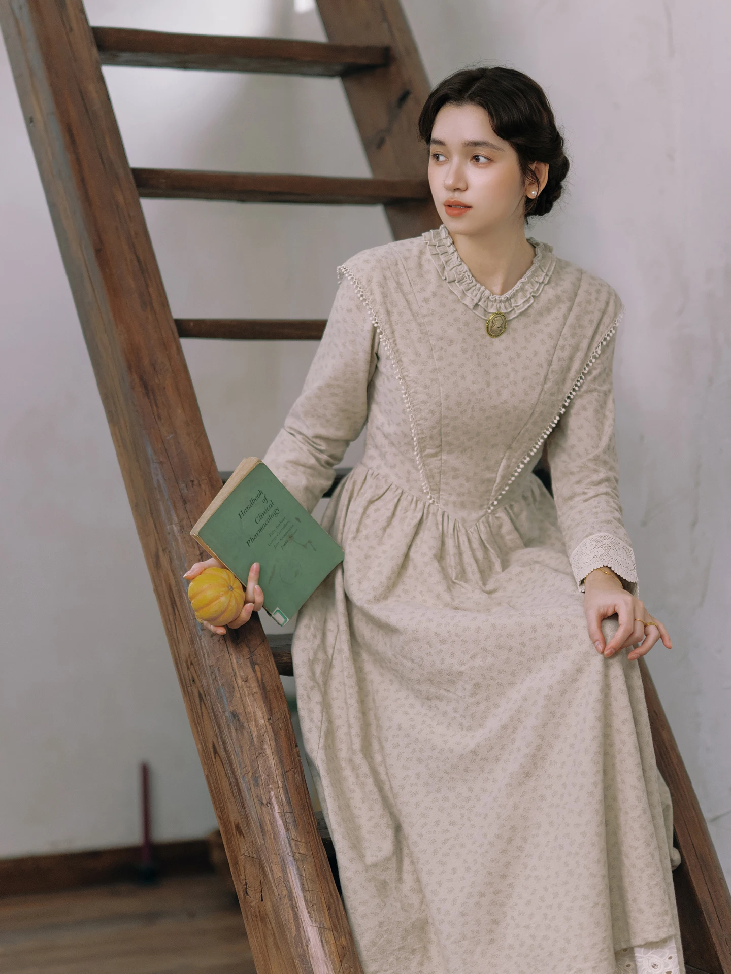 Tiyihailey primavera outono 100% algodão feminino vestido impresso manga cheia longo maxi senhoras roupas S-XL vintage cintura alta 2026 cinza