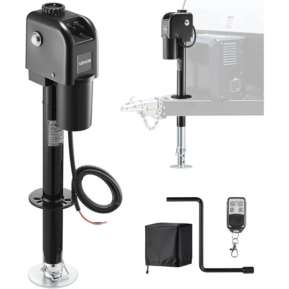 

Electric Trailer Jack, 7500 lbs acity, Electric Power Tongue Jack with Waterproo Protective Cover & LED Light or Travel Trailer,