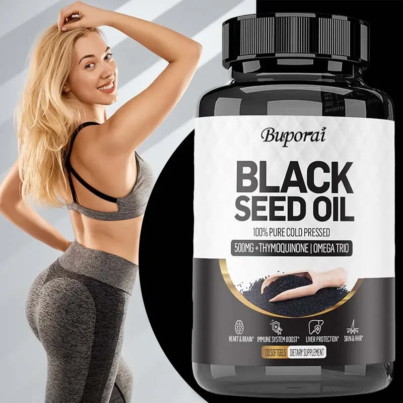

Black Seed Oil - Digestive Health, Immune Support, Brain Function, Joint Mobility, Gluten Free, Non GMO