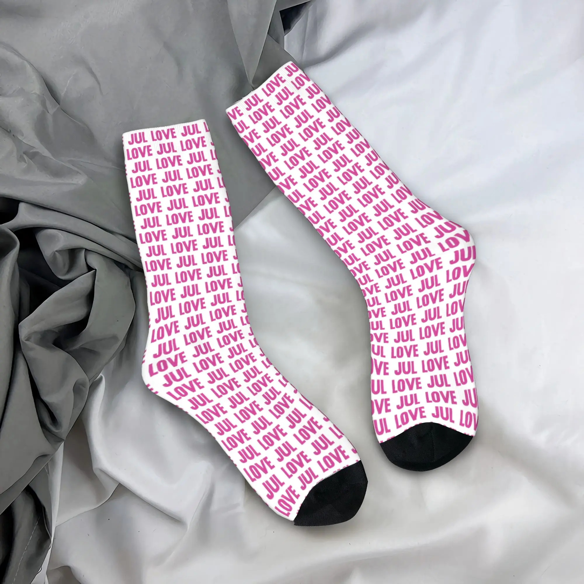 

LOVE JUL PINK France Rapper (2) Socks Kawaii Stockings Winter Anti-Slip Men's Socks Breathable Pattern Running Socks