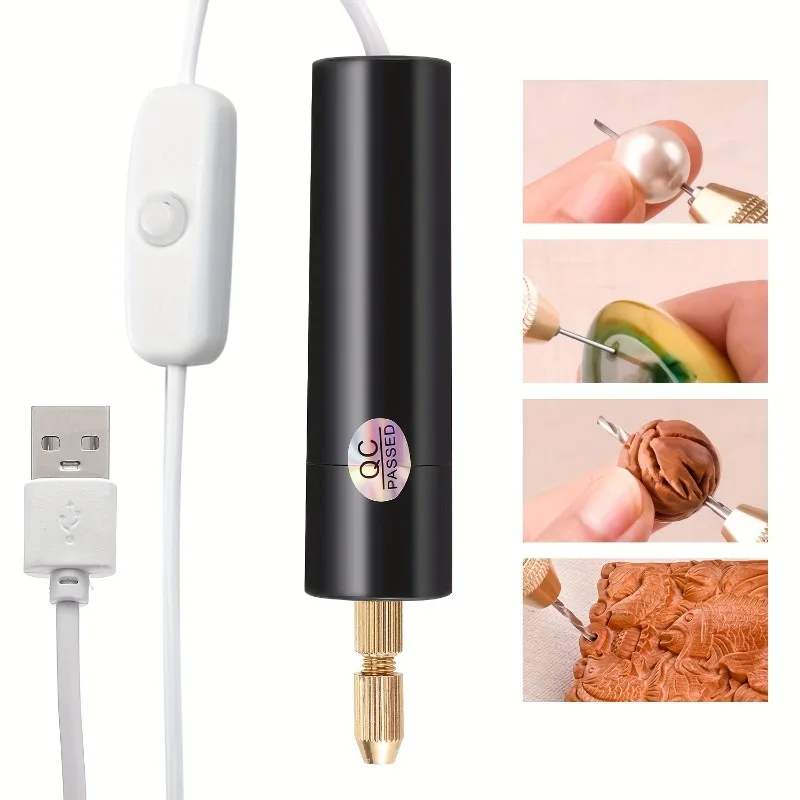 Portable USB Mini Electric Carving Pen Hand Drill Perfect for Wood Engraving, Epoxy Resin and Handmade Jewelry DIY Projects