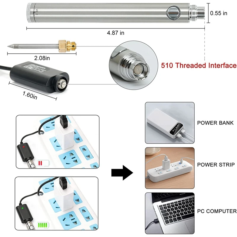 USB Rechargeable Soldering Iron Solder Pen Battery Powered,Wireless Charging Welding Tool