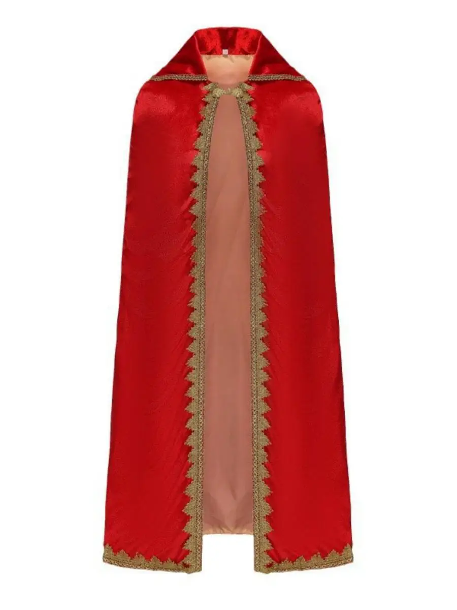 Disfraz de Príncipe Navideño de Doble Capa Rojo para Actuaciones, Traje de Cosplay Infantil para Escenario, Material de Polié...