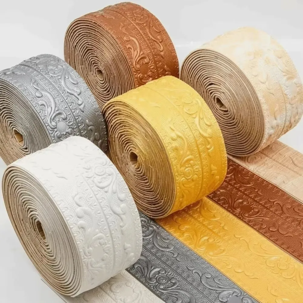 2.3 Meters/Roll Ceiling Decoration Strip Self-Adhesive Waterproof Wall Trim Line 3D Foam Anti-collision Foam Edge Banding
