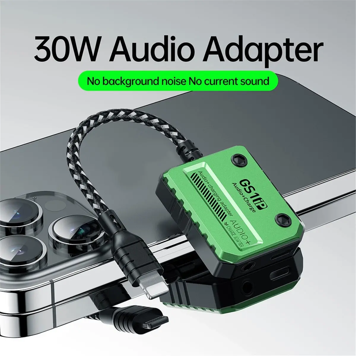 AAAE GS1 30W Schnellladegerät Audio-Adapter für Aux 3,5mm Audio-Konverter für 12/13/14