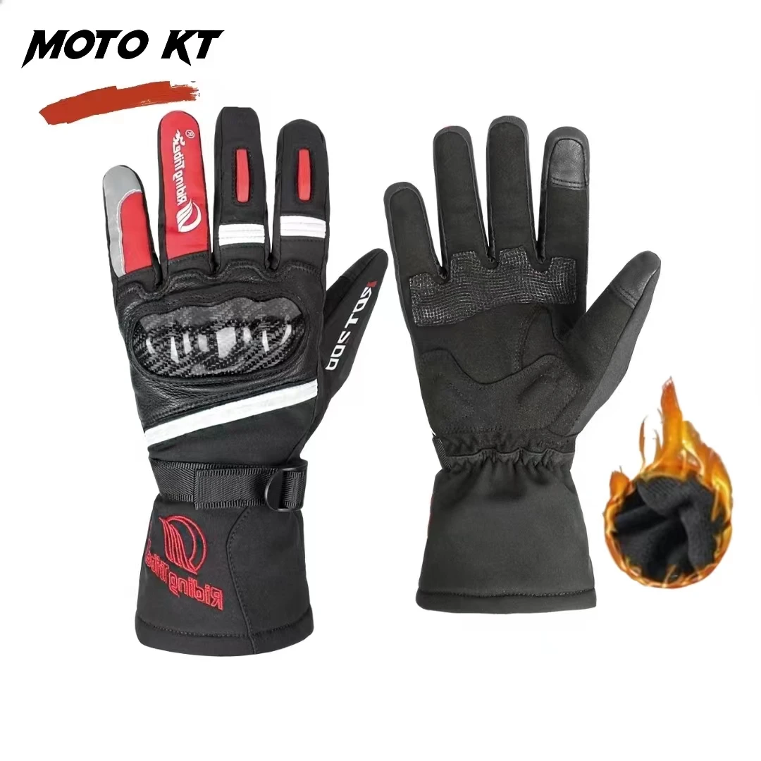 

Motorcycle Winter Warm Gloves Waterproof Reflective Riding Gloves Touch Screen Carbon Fiber Shell MTV-12 Skiing Gloves