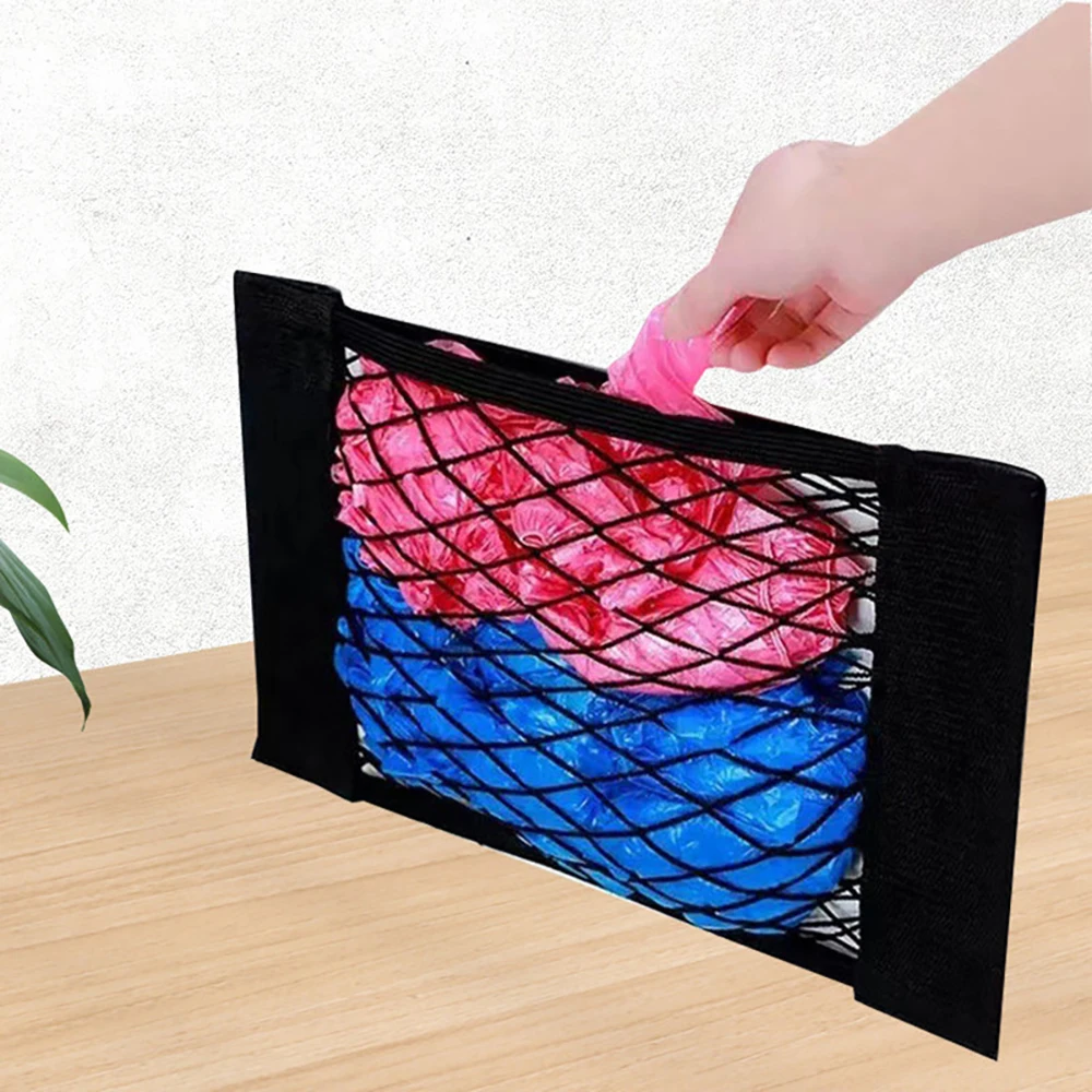 مرونة تخزين صافي جيب المنزل المطبخ خزانة الباب لاصق أشتات أكياس جذع الجيب مع شريط قفل النايلون منظم السيارة #1