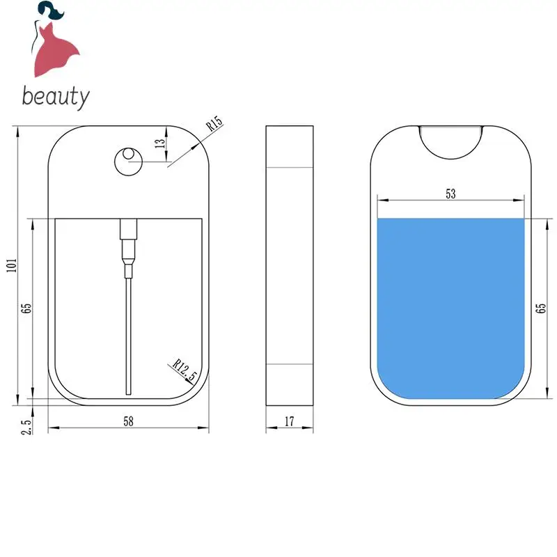 Desinfectante de manos reutilizable con funda de silicona Universal, botella con pulverizador de tarjeta, 38/40/45/50ml