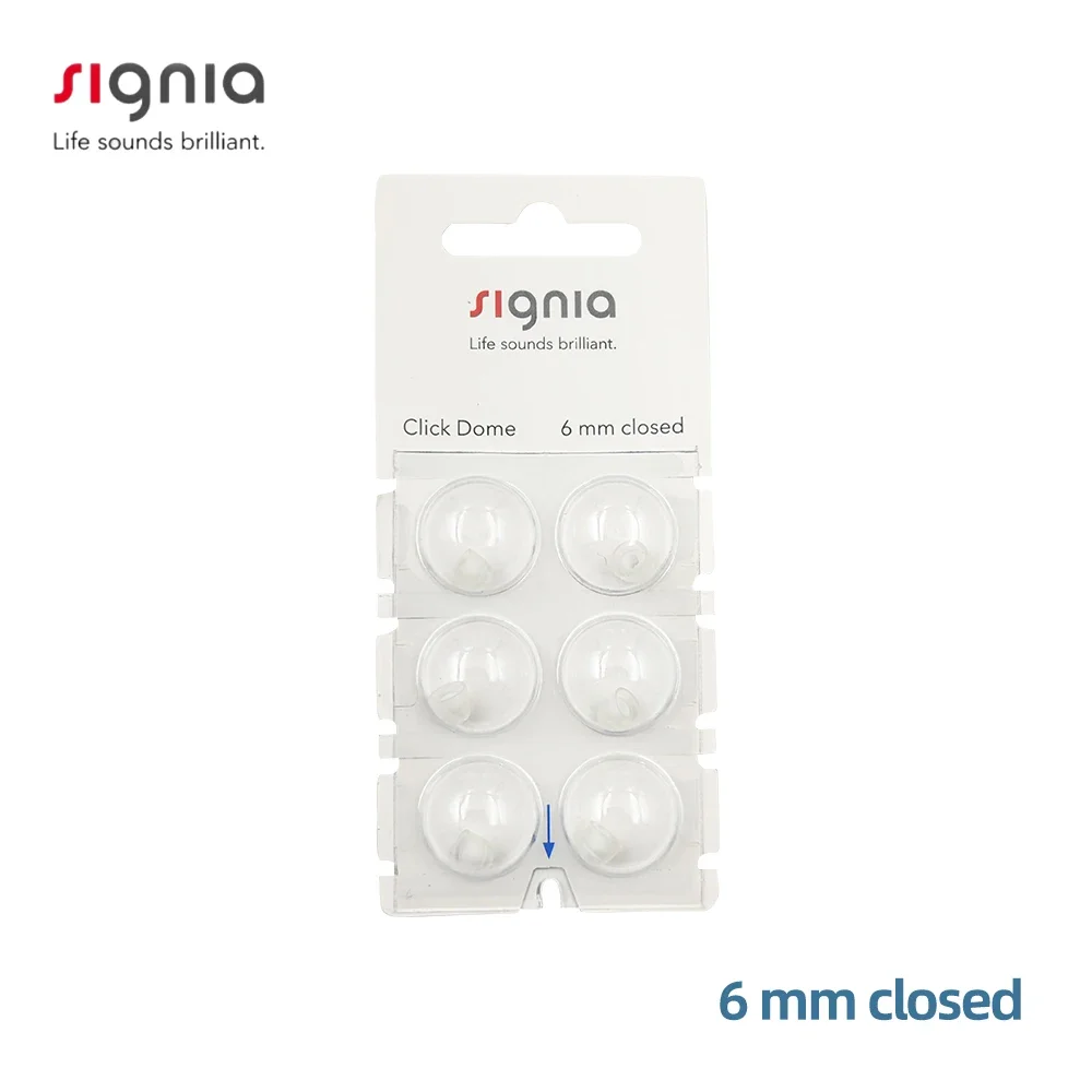 حزمة سيمنز سيجنيا الأصلية المكونة من 6 قطع قبة مفتوحة ومغلقة ومزدوجة تنفيس طرف الأذن قبة لمساعدات السمع RIC CIC ITC #5