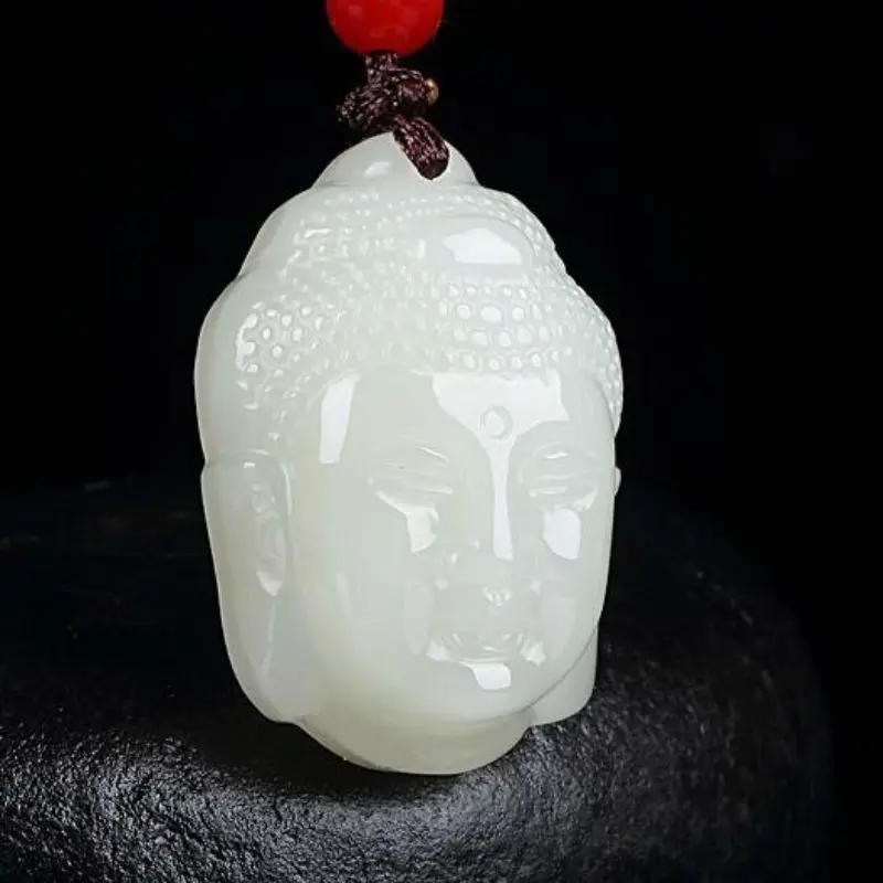 

Natural Fidelity White Jade Buddha Head Pendant, Men's and Women's Jade Pendant, Jade Guanyin Head Pendant, Jade Pendant.