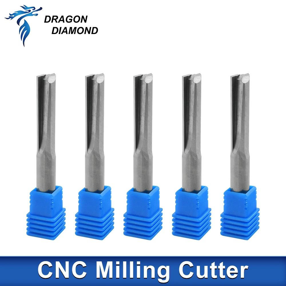 

Straight Milling Cutter 3.175 6 8mm Shank 2 Flute Carbide End Mill CNC Router for Woodworking Tools Engraving Bit Slot