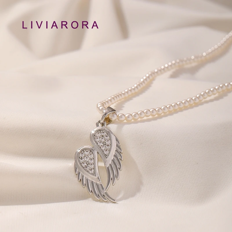 1/2/3Pcs Rhodium Plated Brass Double Angel Wings Pendant CZ Feather Wing Guardian Angel Charms For DIY Necklace Jewelry Making