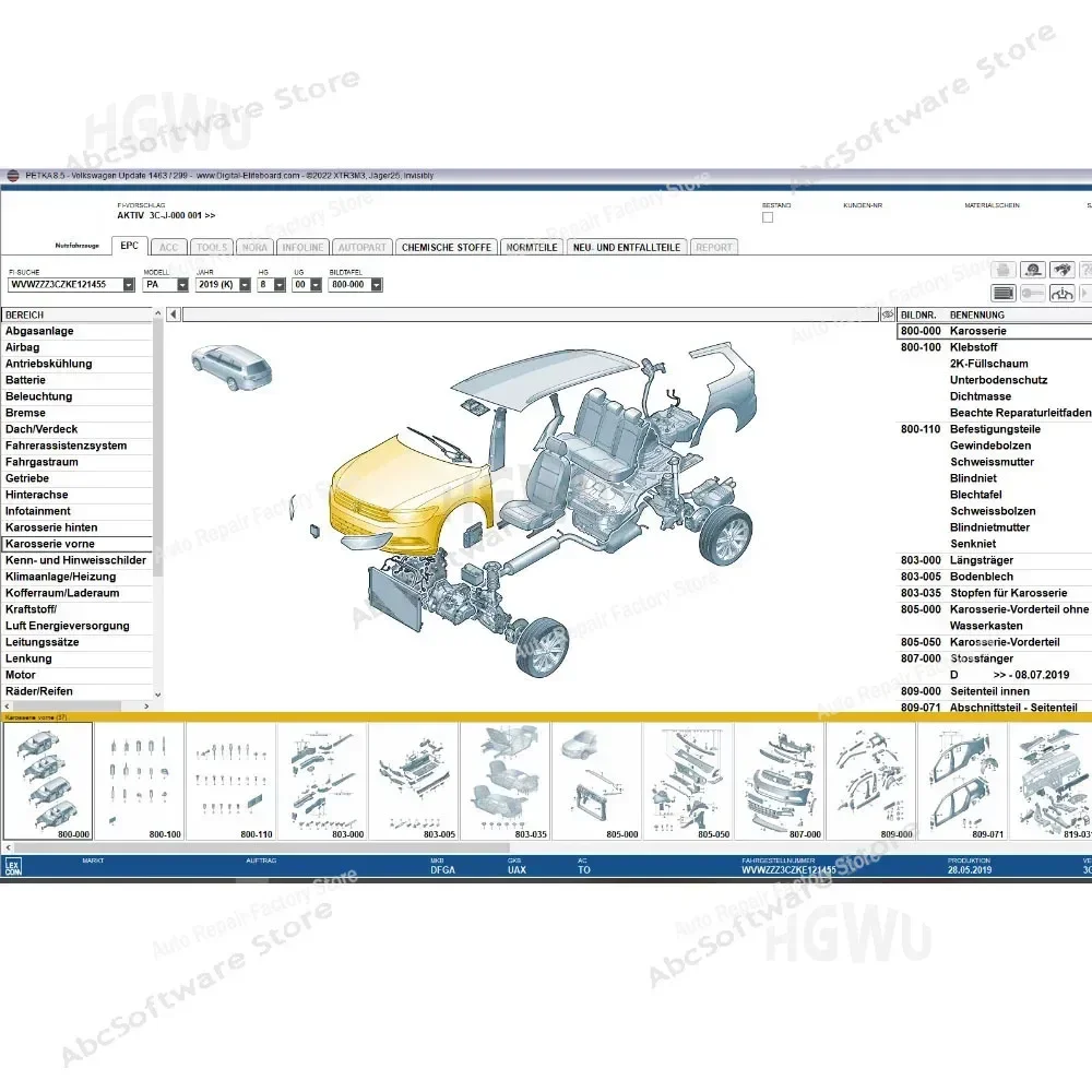 2024 ET KA 8.6 Group Vehicles Electronic Parts Catalog Support ForV/W+AU//DI+SE//AT+SKO//DA Auto Repair Software Elsa win 6.0