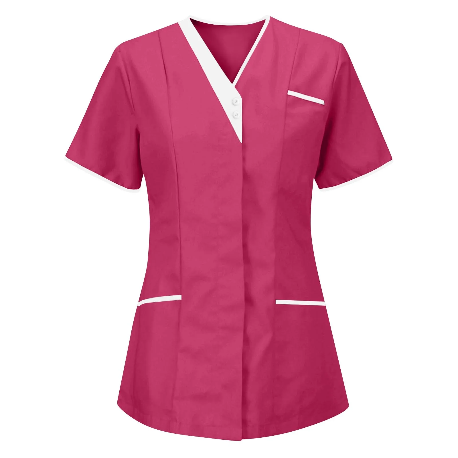 Roupa de trabalho clínica uniforme de enfermeira médica esfrega superior manga curta roupas de médico cor sólida blusa esfoliante médico vneck workwear