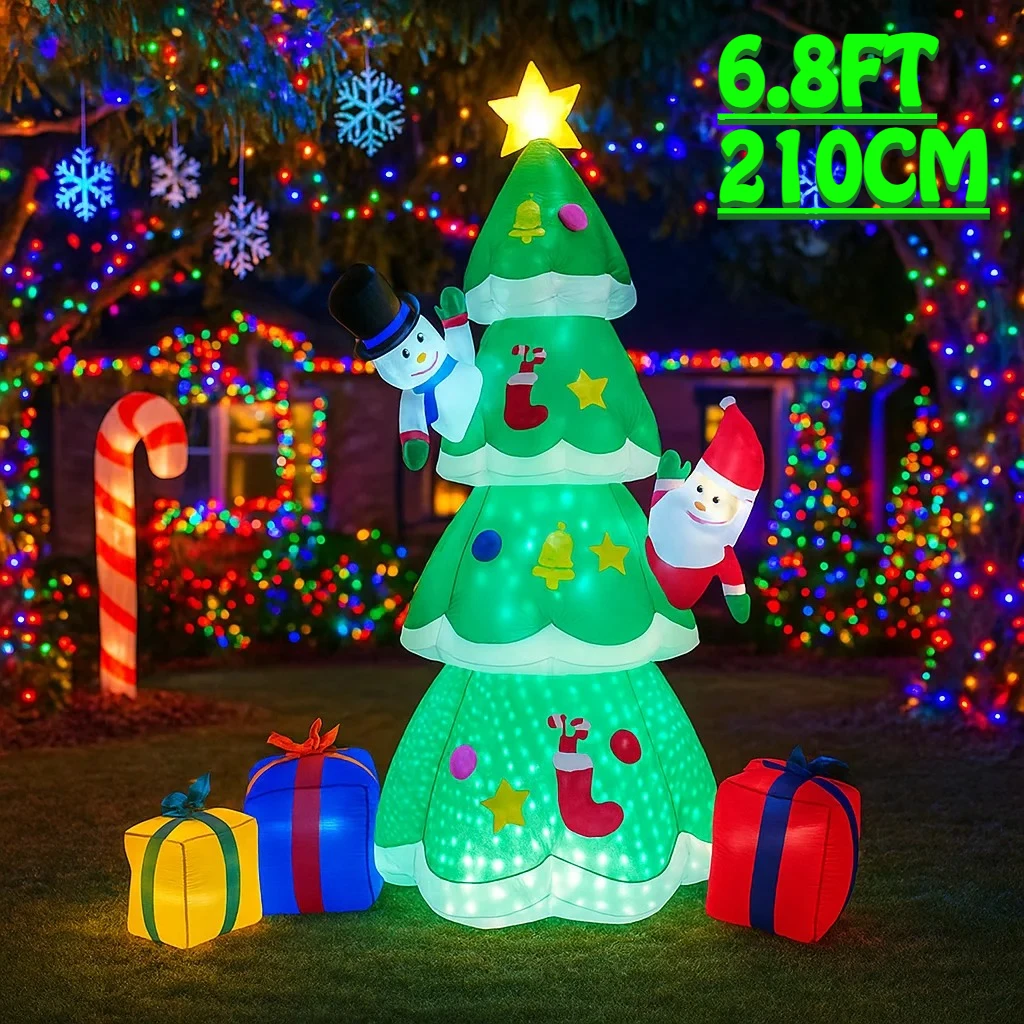 2.1M/6.8FT Christmas Tree Snow - Christmas Lights Outdoor recension och pris