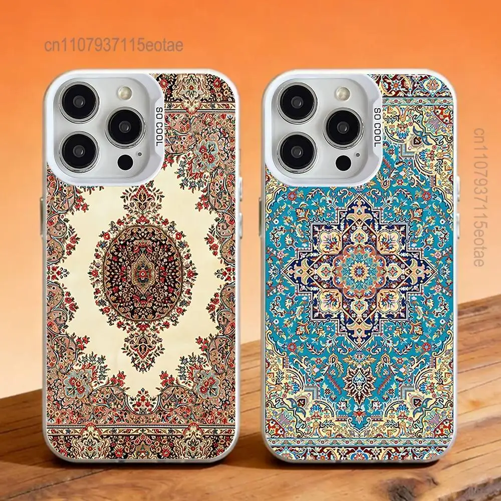 

VINTAGE Persian Carpet Pattern Case For iPhone 12,16,17,14,13,15,11,Pro,XS,Max,Plus,Mini,SE4,E White Matte Shockproof Cover