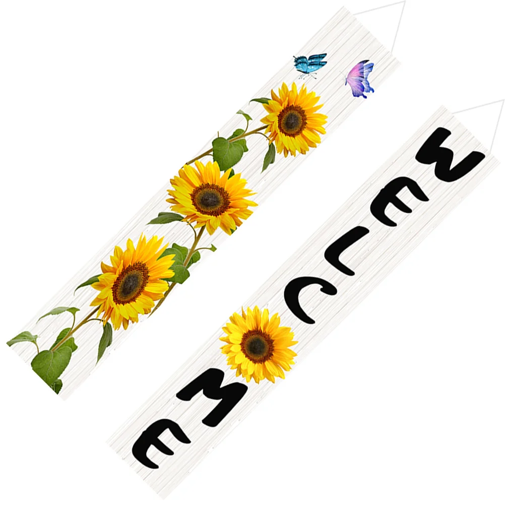 

The Sign Welcome Banner Flags Spring Banners Polyester Outdoor Porch Decorations