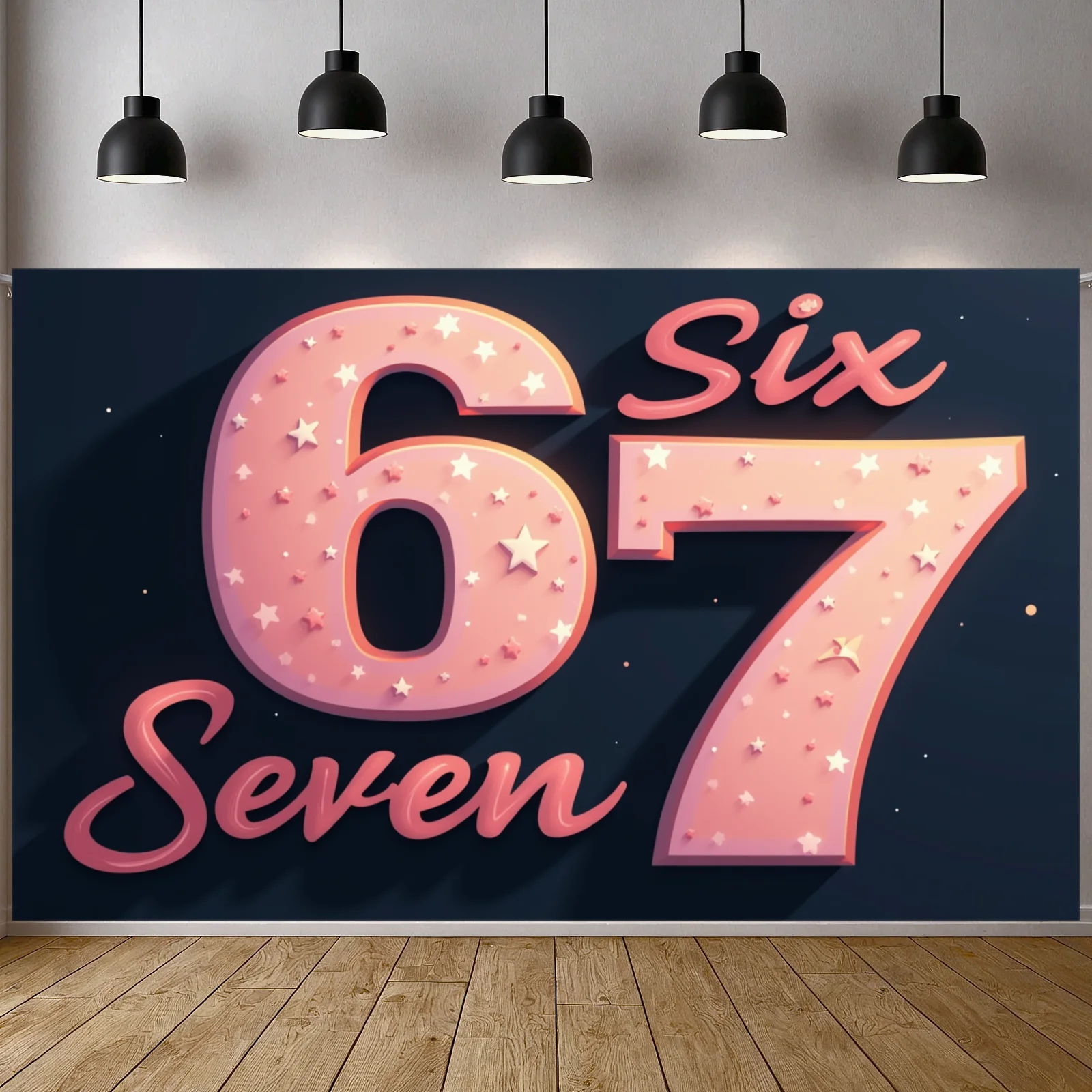 7th Birthday Banner Festive 7 Year Old Backdrop 6 Year Old Display Star Pattern Seven Birthday Banner For 6 Year Old Party