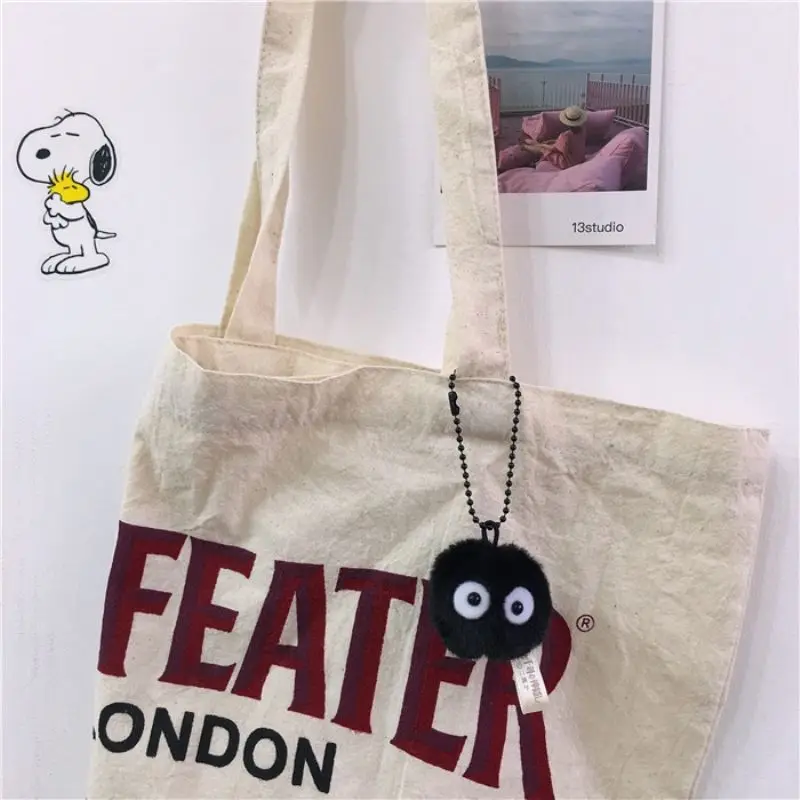 Plush Small Briquette Pendant Accessory Keyrings fit Bag Charms Purse Accessory for Miyazaki Hayao Comic Fans