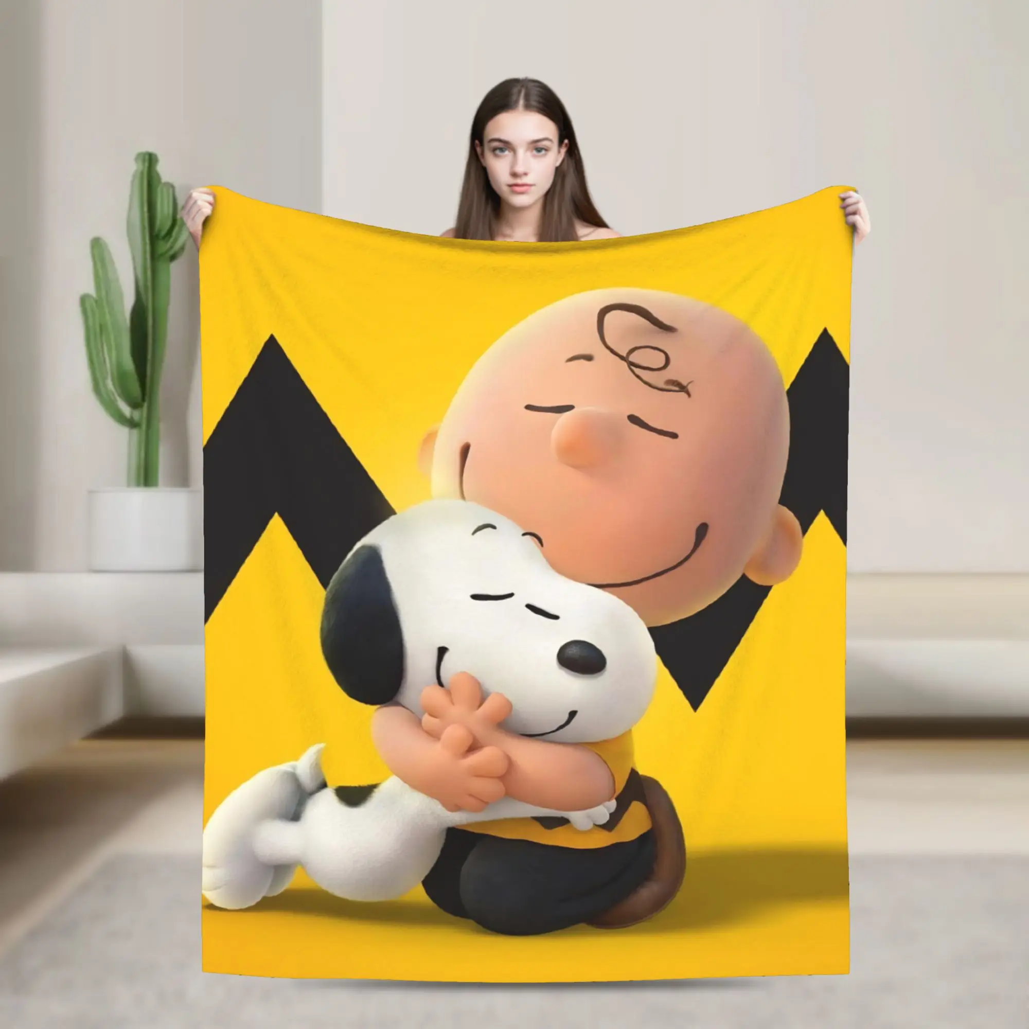 S-Snoopys Movie Blanket Lovely Winter Holiday Flannel Awesome Breathable Throw Blanket for Bed Sofa All Season