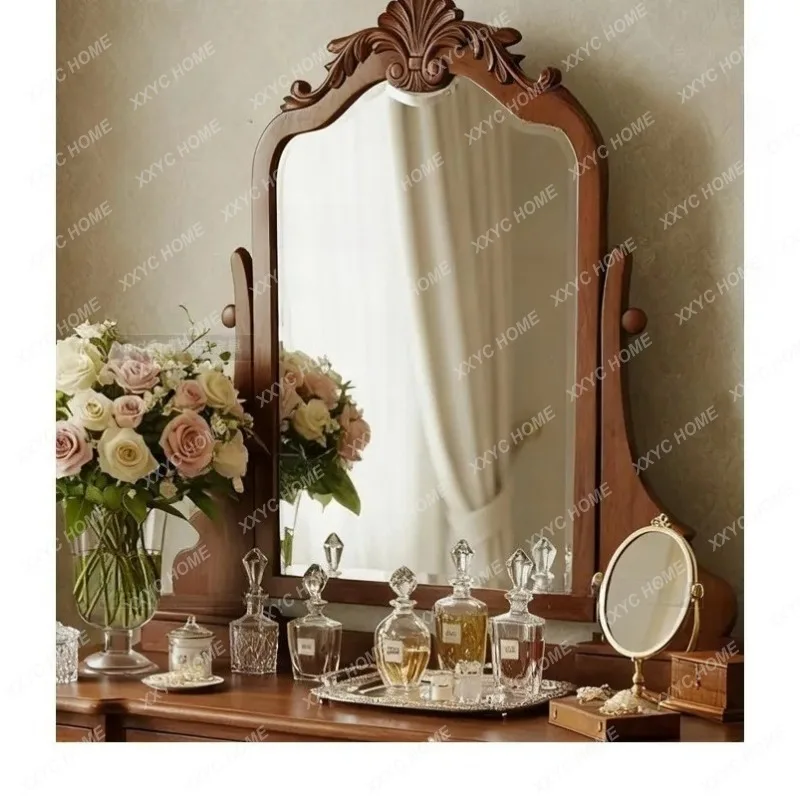 XXFactory Direct Antique Wood Carved Dresser  Retro Old Makeup Table