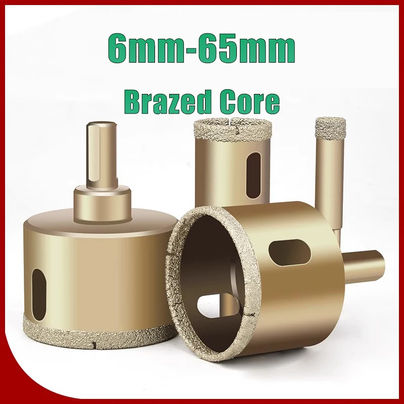 

1Pcs 6-65mm Diamond Brazed Core Dry Drill for Porcelain Tiles Marble Glass Granite Hole Saw Cutter Accessories Saw Cutting