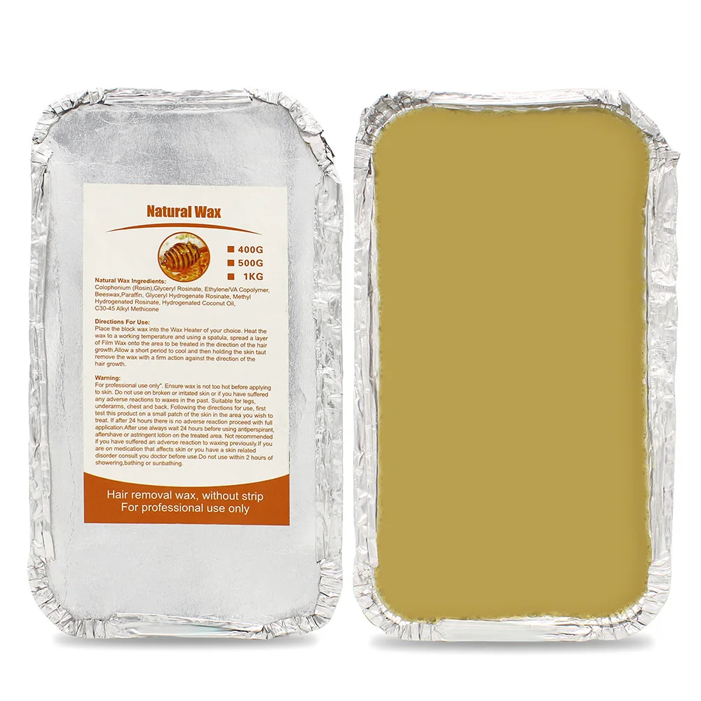 Beauty Spa lilin boneka kualitas 500g, madu blok lilin keras mangkuk aluminium foil bebas kertas penghilang rambut persegi