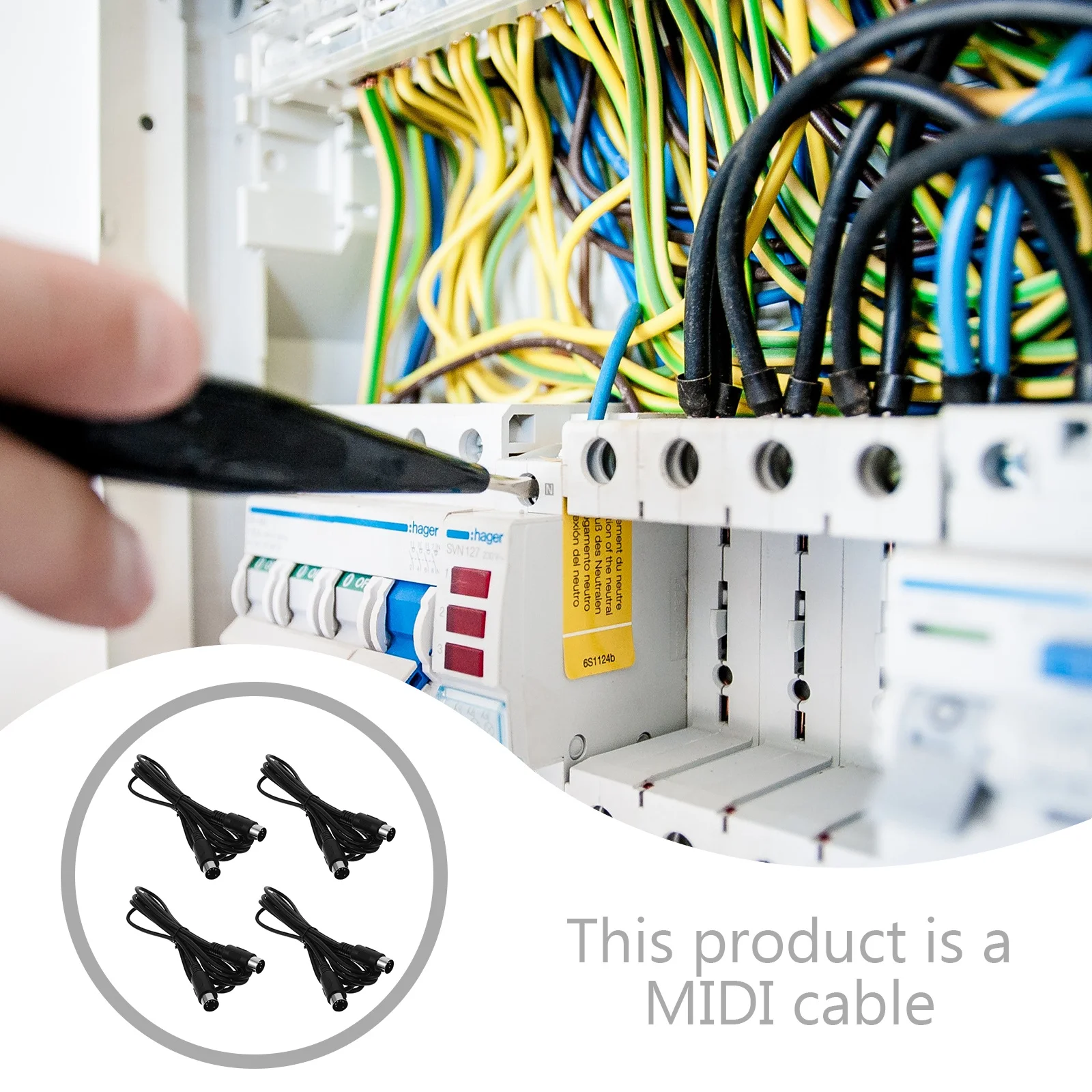 

4Pcs Midi Cable 5-Pin Audio Midi Extension Cable Two-Way Transmission for Electronic Drums Musical Instrument Line