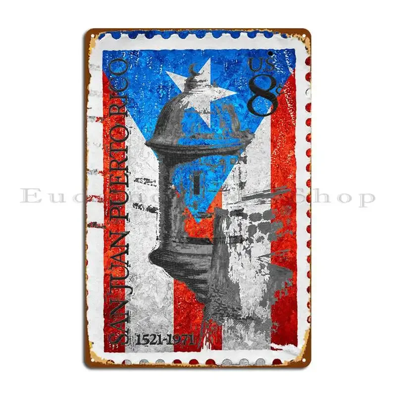 Puerto Rico Flag Pride Metal Plaque Poster Pub Personalized Garage Decoration Designing Club Tin Sign Poster