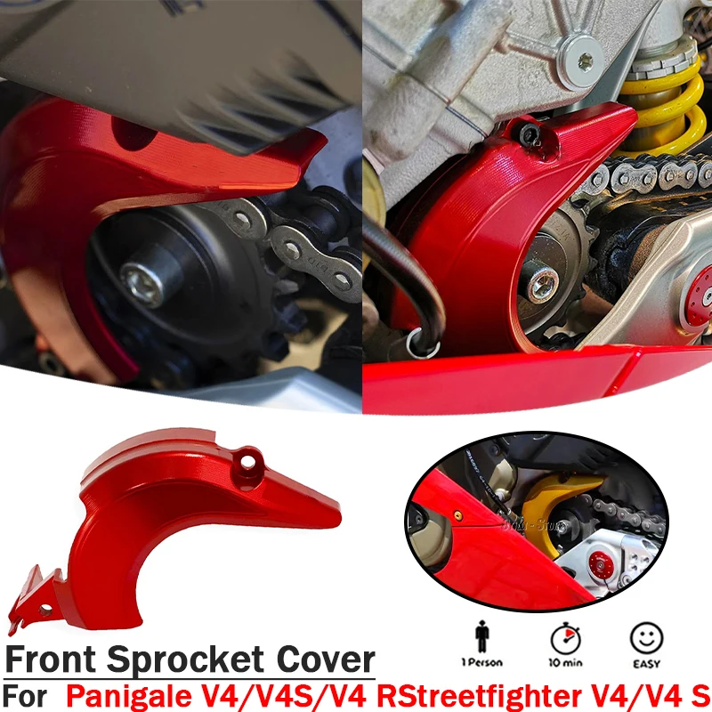 

For Ducati Panigale V4 S V4 R Streetfighter V4 S 2018-2024 Motorcycle Front Sprocket Cover Case Saver Protector Chain Guard