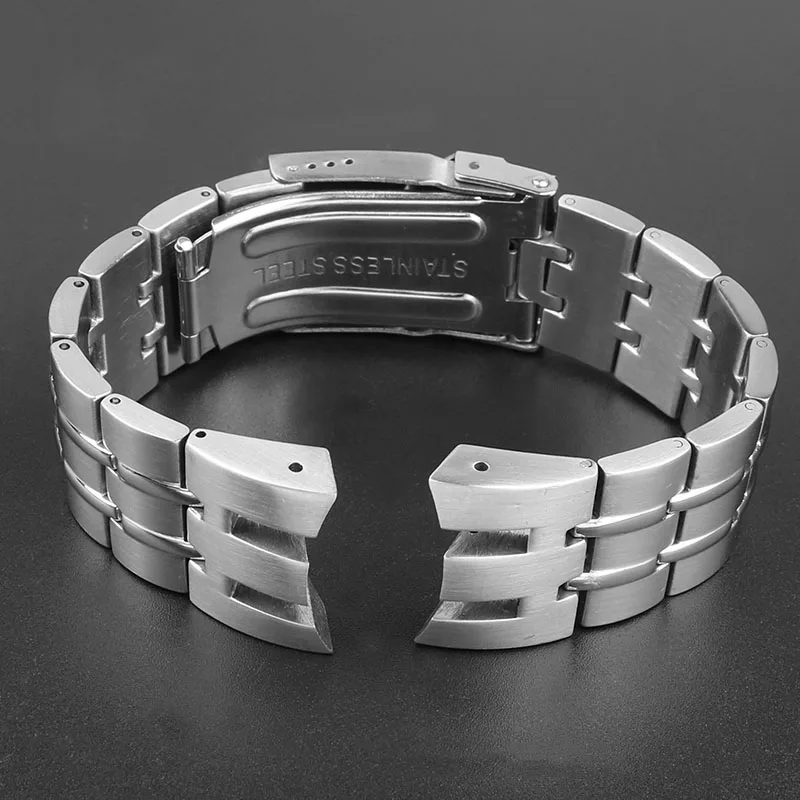 21mm Solid Stainless Steel Watchband For Swatch Watch Strap Men YRS403 412 402 Curved end Metal bracelet arc concave Watch belt