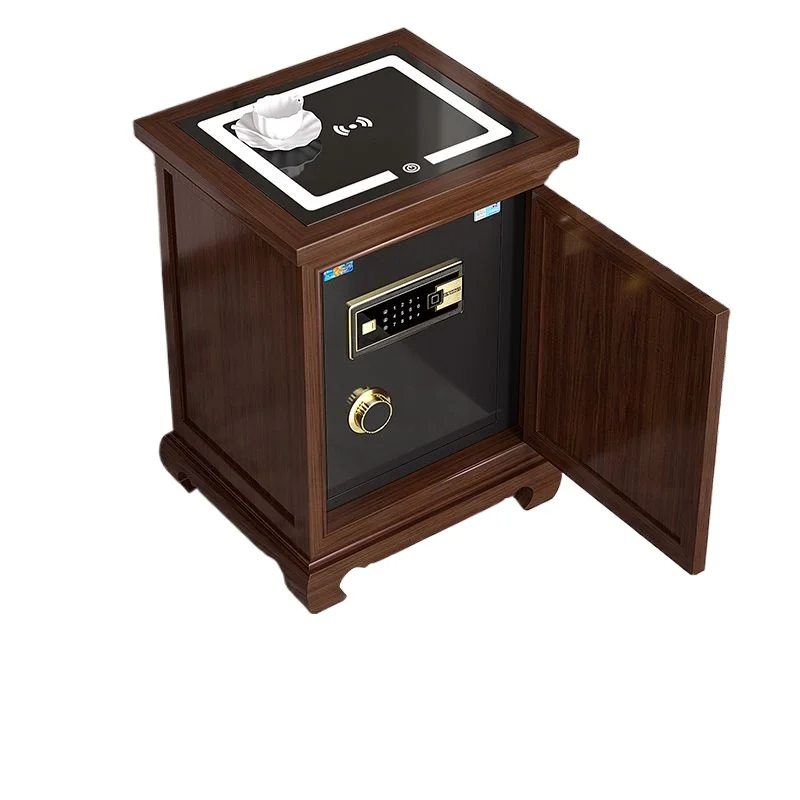 

Сейф из цельного дерева с ночником, умный прикроватный столик, 68 см, сейф с паролем