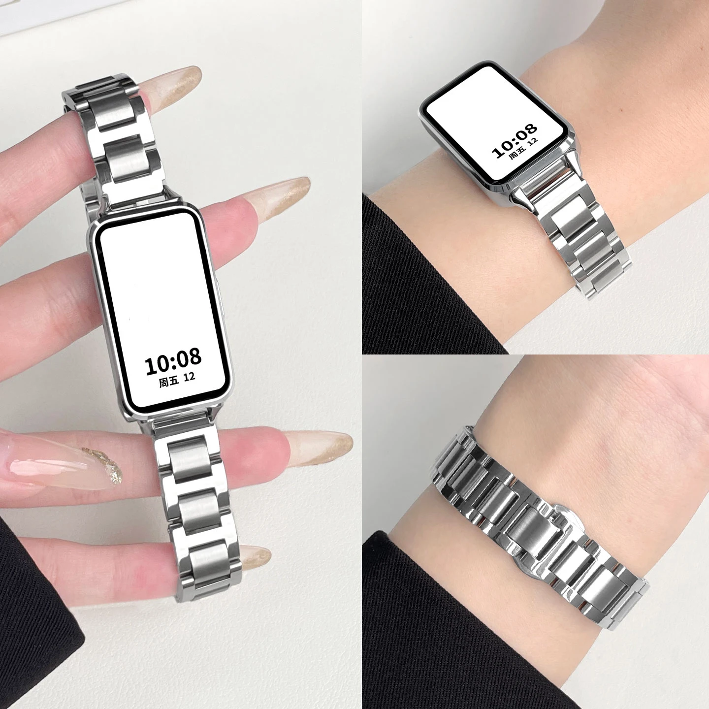 Graceful Metal Bracelet For Huawei Band 10 9 8 Watchband Stainless Steel Strap correa Huawei Band 8 9 10 Replacement Accessories