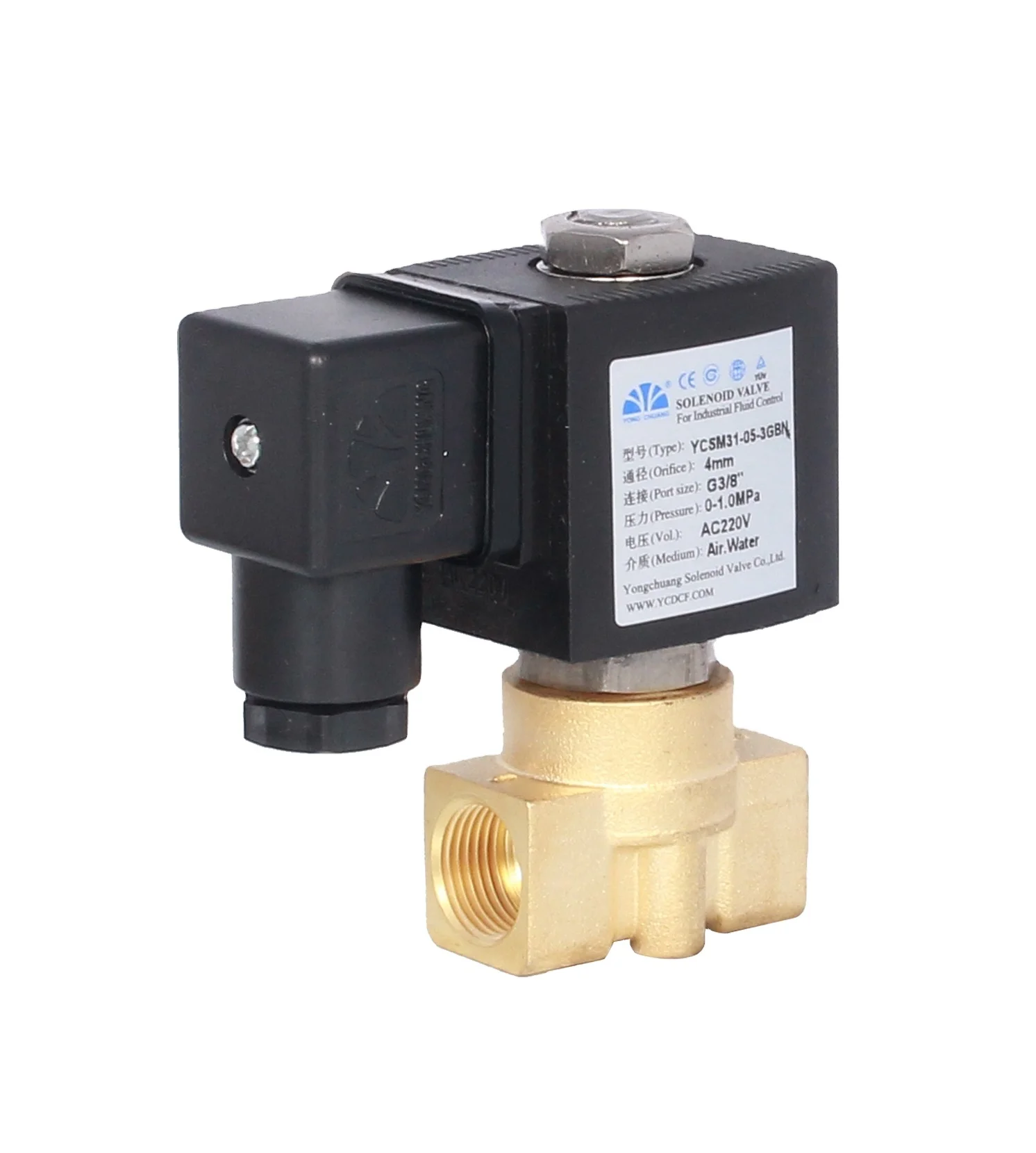 Yongchuang YCH31 high pressure stainless steel 100 bar CO2 solenoid valve for soft drinks air water