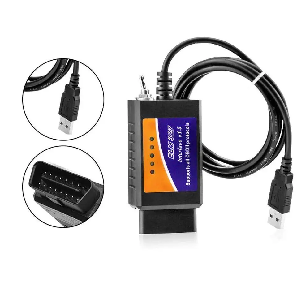 ELM327 USB v1.5 Switch Car Diagnostic Scanner PIC18F25K80 Chip With HS-CAN/MS-CAN Switch for Ford Mazda OBD2 Diagnostic Tool