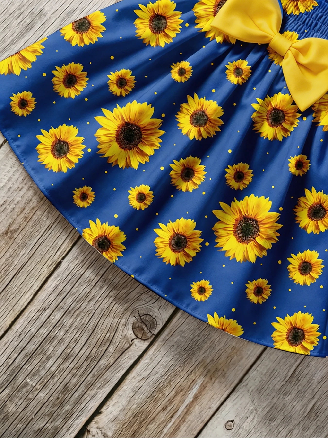 Mädchen Lässiges Bequemes Trägerkleid mit Quadratischem Ausschnitt Ärmellos Schleife Blumendruck Kleid Top Kinder- und Damenmode – Detail 9