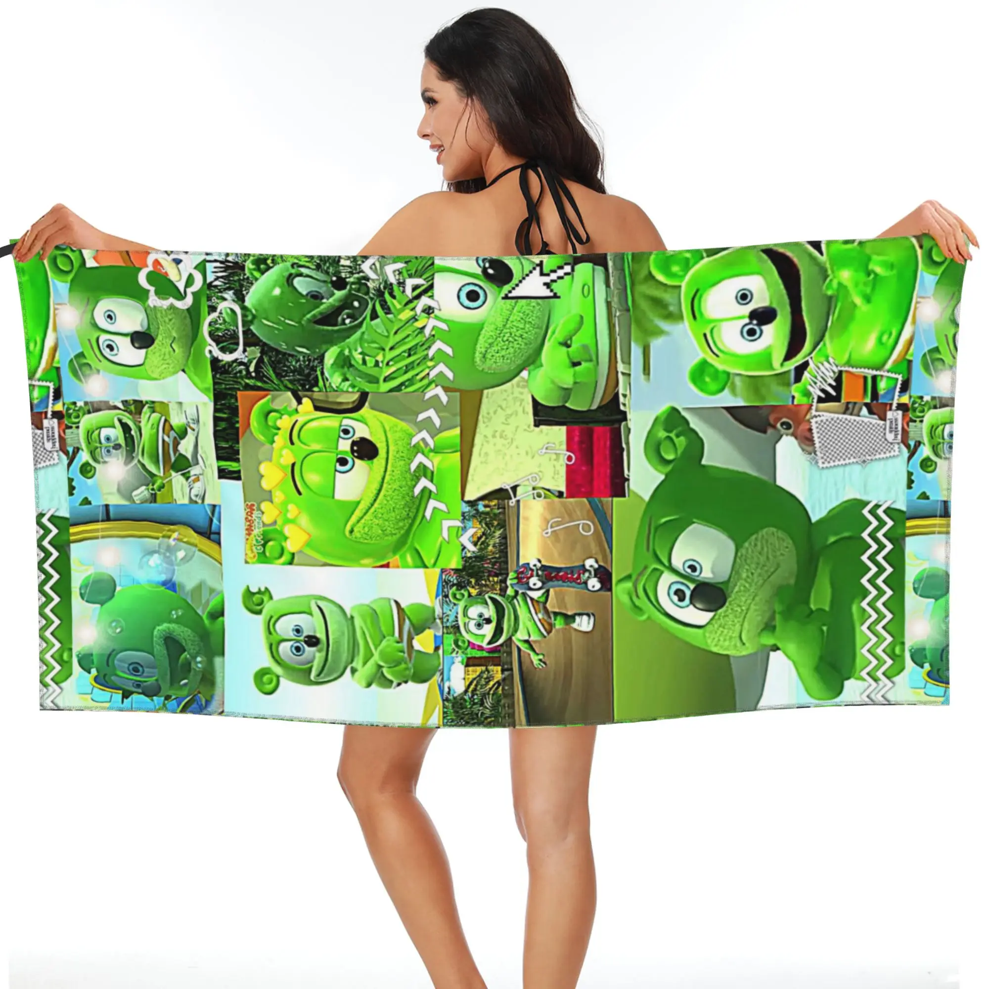 

Пляжное полотенце Gummibar (Мишка Гамми) из мягкой микрофибры, быстросохнущее, впитывающее, для бассейна