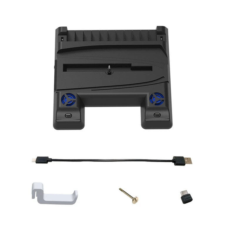 Soporte de refrigeración Vertical delgado para PS5, estación de carga LED, ABS negro + placa Base de Hardware para accesorios de consolas PS5